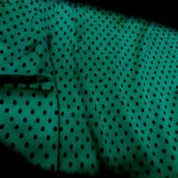 Lycra satin vert a pois noir04