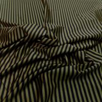 Lycra satine a fine rayure vert olive et noir 4
