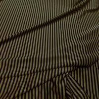 Lycra satine a fine rayure vert olive et noir 5