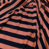 Lycra satine a rayure noire et orange6