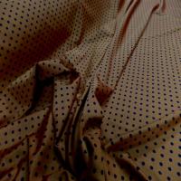 Lycra satine fauve a pois noir