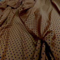 Lycra satine fauve a pois noir9
