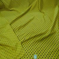 Lycra satine jaune a pois