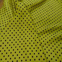 Lycra satine jaune a pois3