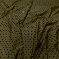 Lycra satine kaki a pois noir