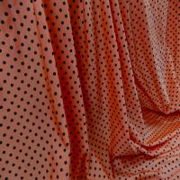 Lycra satine orange a pois noir6