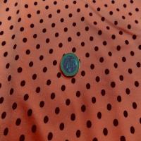 Lycra satine orange a pois noir7