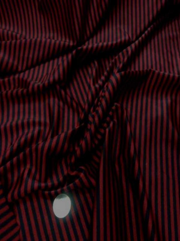 Lycra satine raye bordeaux noir