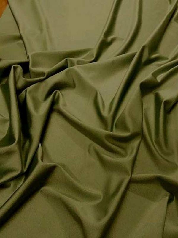 Lycra satine ton vert olive