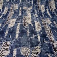 Lycra ton jean delave devore imprime zebre0