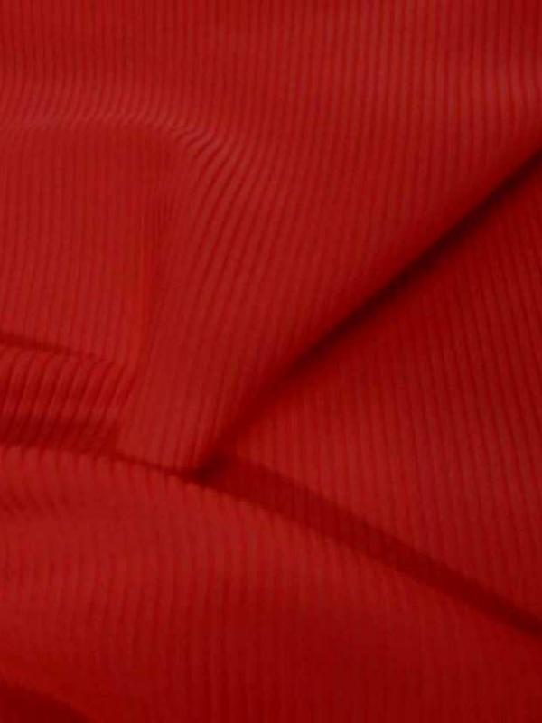 Lycra uni a cotes rouge vermillon