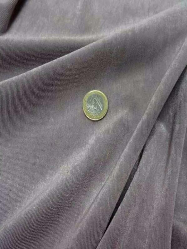 Lycra uni brillant a cotes gris