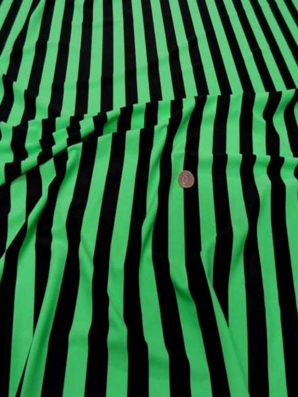 Lycra vert a rayures noire