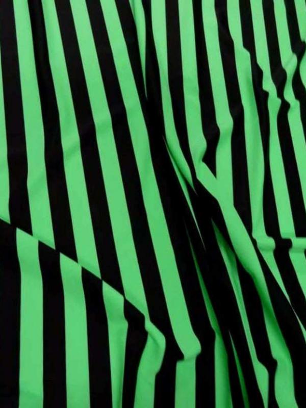 Lycra vert a rayures noire