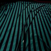 Lycra vert chine a rayures noire