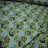 Lycra vert tilleul imprime