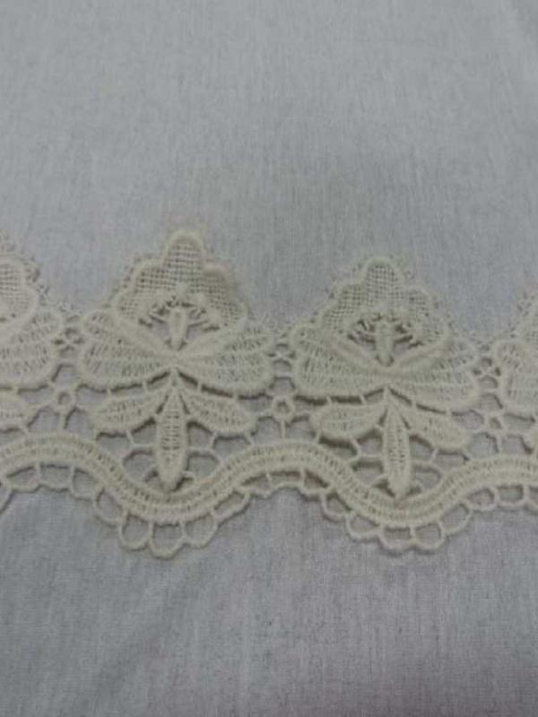 Macrame blanc casse aspect coton en 10cm de large
