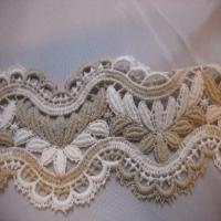 Macrame blanc casse taupe en 10cm de large