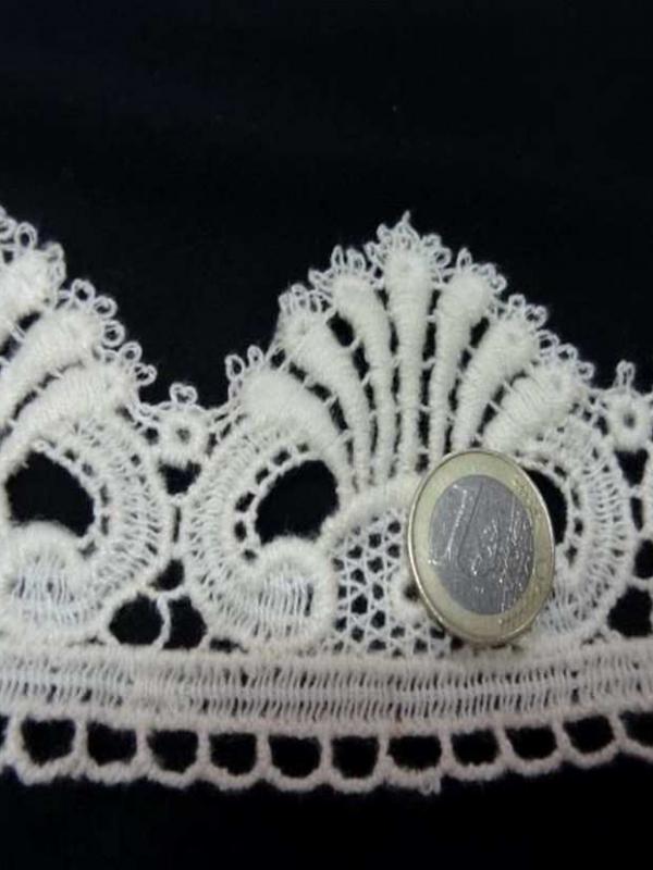 Macrame en 7 cm aspect coton blanc casse