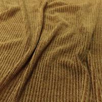 vente de tissu maille aspect velours a cotes moutarde doré en 1.60m de large