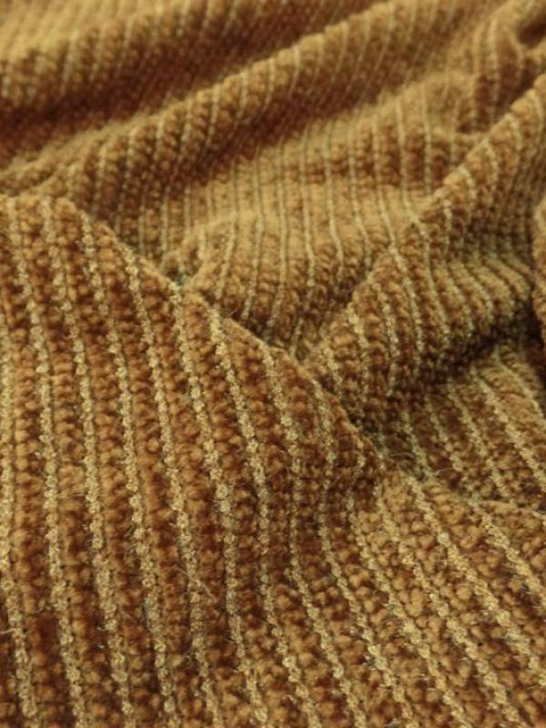 tissu maille aspect velours a cotes moutarde doré en 1.60m en ligne