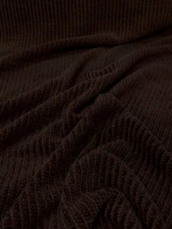 tissu Maille aspect velours a cotes ton marron en ligne