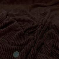 tissu Maille aspect velours a cotes ton marron en 1 60m de large