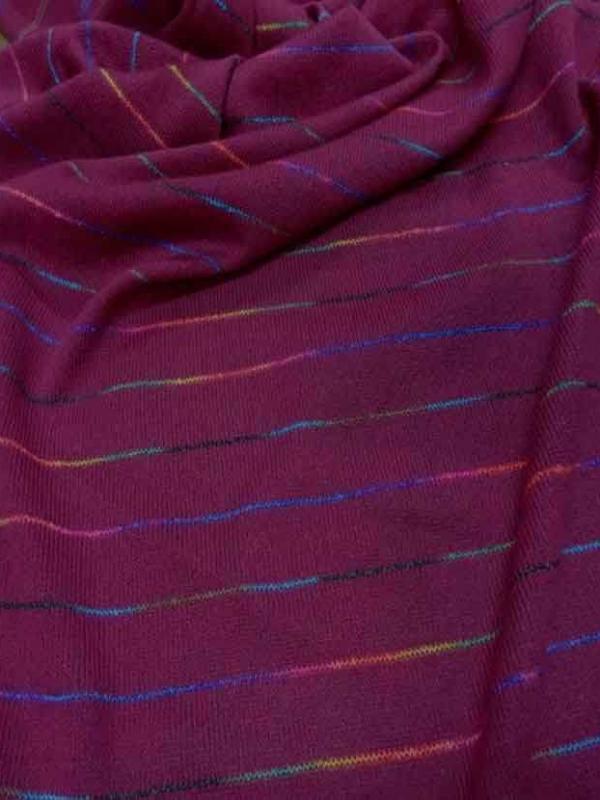 Maille bordeaux fuchsia a rayures multicolore