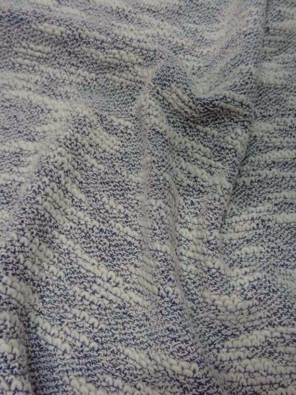 Maille coton blanc bleu