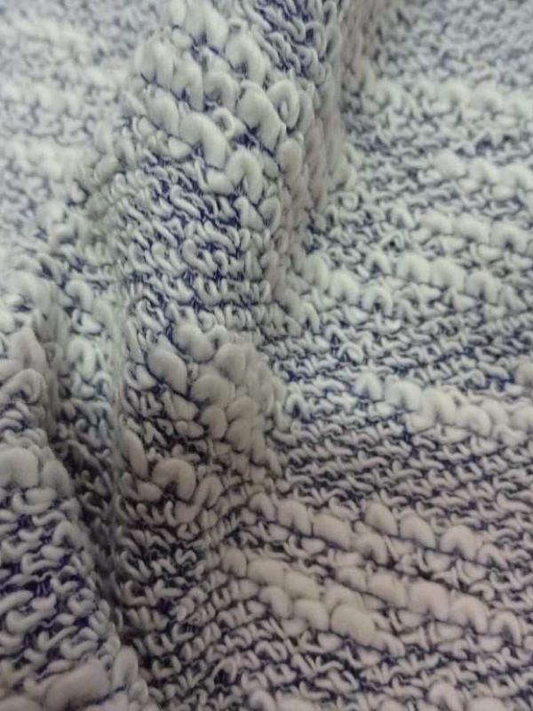 Maille coton blanc bleu