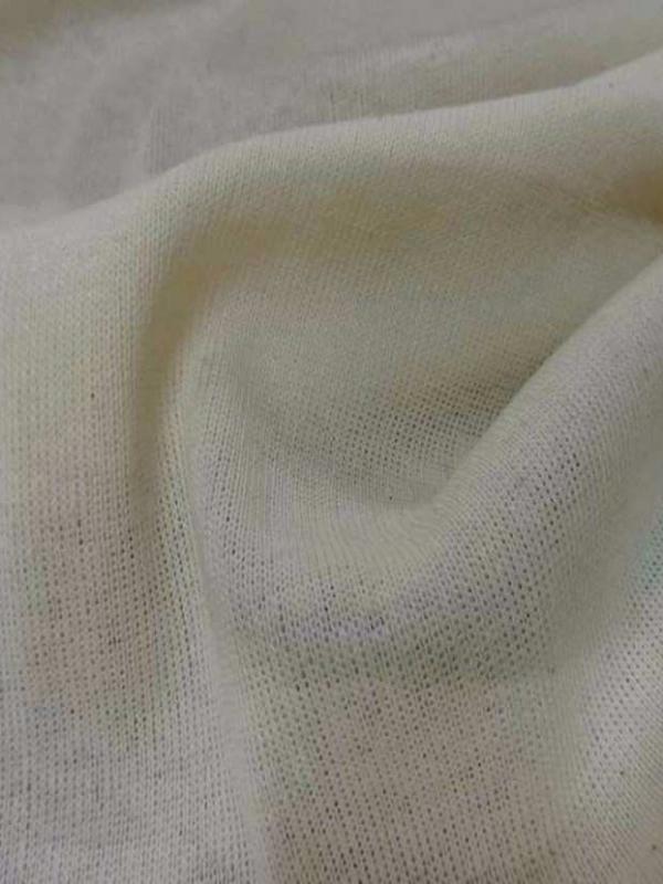 Maille coton melange blanc casse