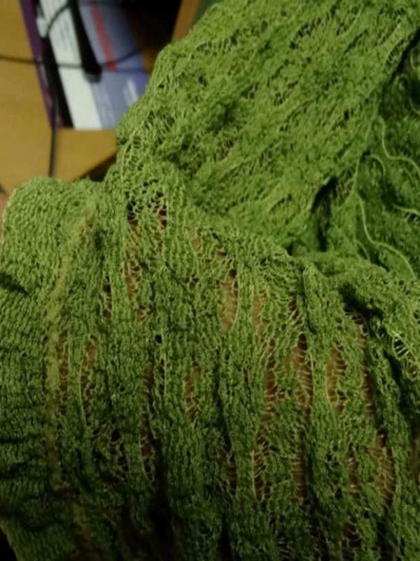 Maille dentelle lycra verte