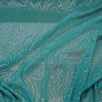 Maille jersey bleu clair a motifs dore8