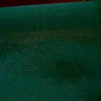 Maille jersey vert a motifs dore6