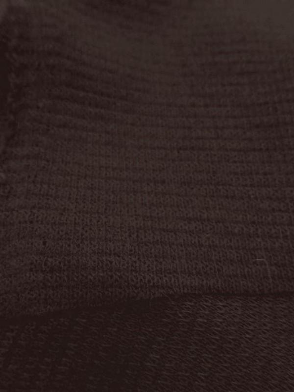 Maille légère a fine cotes polyester viscose marron