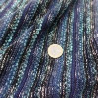 vente de tissu Maille tricot ton bleu noir a rayures en 2 m de large
