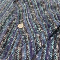 tissu Maille tricot ton bleu noir a rayures en 2 m de large