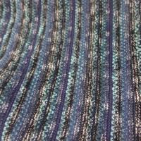 Maille tricot ton bleu noir a rayures en 2 m de large