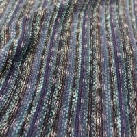 Maille tricot ton bleu noir a rayures en 2 m de large