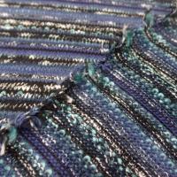 Maille tricot ton bleu noir a rayures en 2 m de large