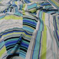 Microfibre blanche imprime ton anis bleu et noir
