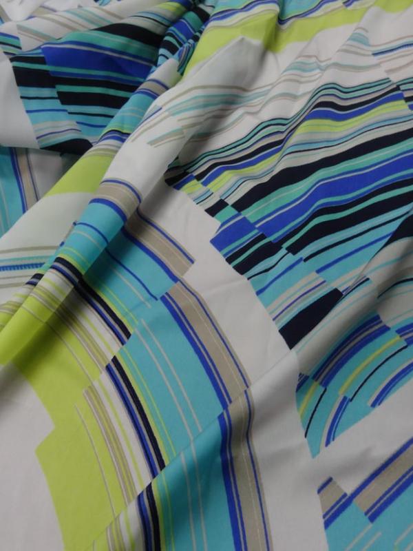 Microfibre blanche imprime ton anis bleu et noir8