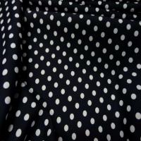 Microfibre bleu marine a pois blanc