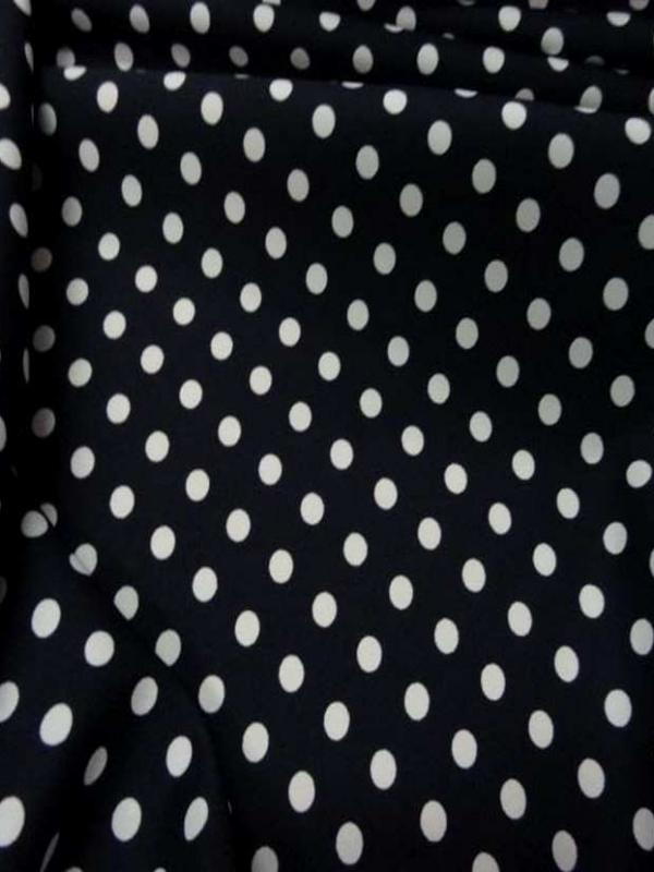 Microfibre bleu marine a pois blanc