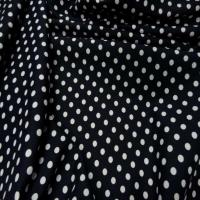 Microfibre bleu marine a pois blanc0