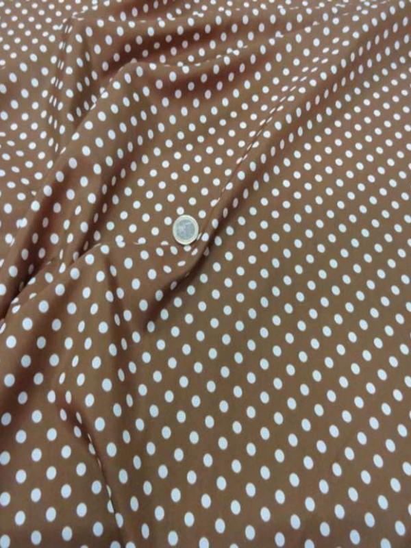 Microfibre fine marron a pois