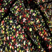 Microfibre noire imprime petite fleurs