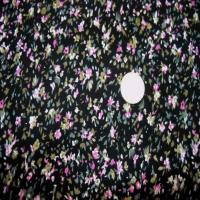 Microfibre noire imprime petite fleurs0