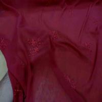 Mousseline brode fleurs ton bordeaux5