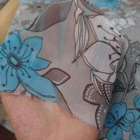 achat mousseline crépon imprimé ton gris ,taupe ,blanc ,bleu